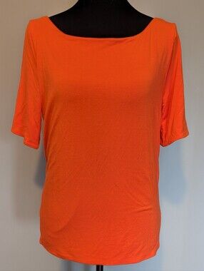 J. Crew Bright Orange Modal Scoop Neck Half-Sleeve Tee